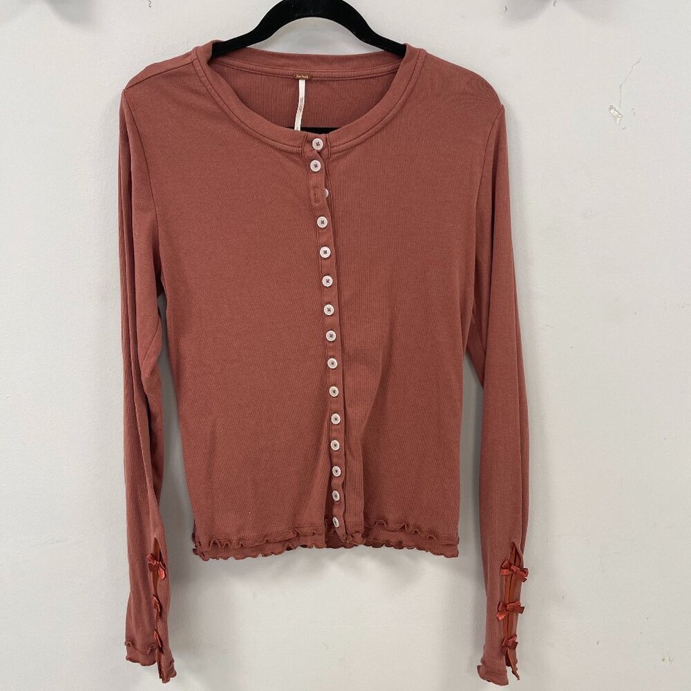 Free People Long Time Love Cardigan in Cedar Wood - Large - Like new!